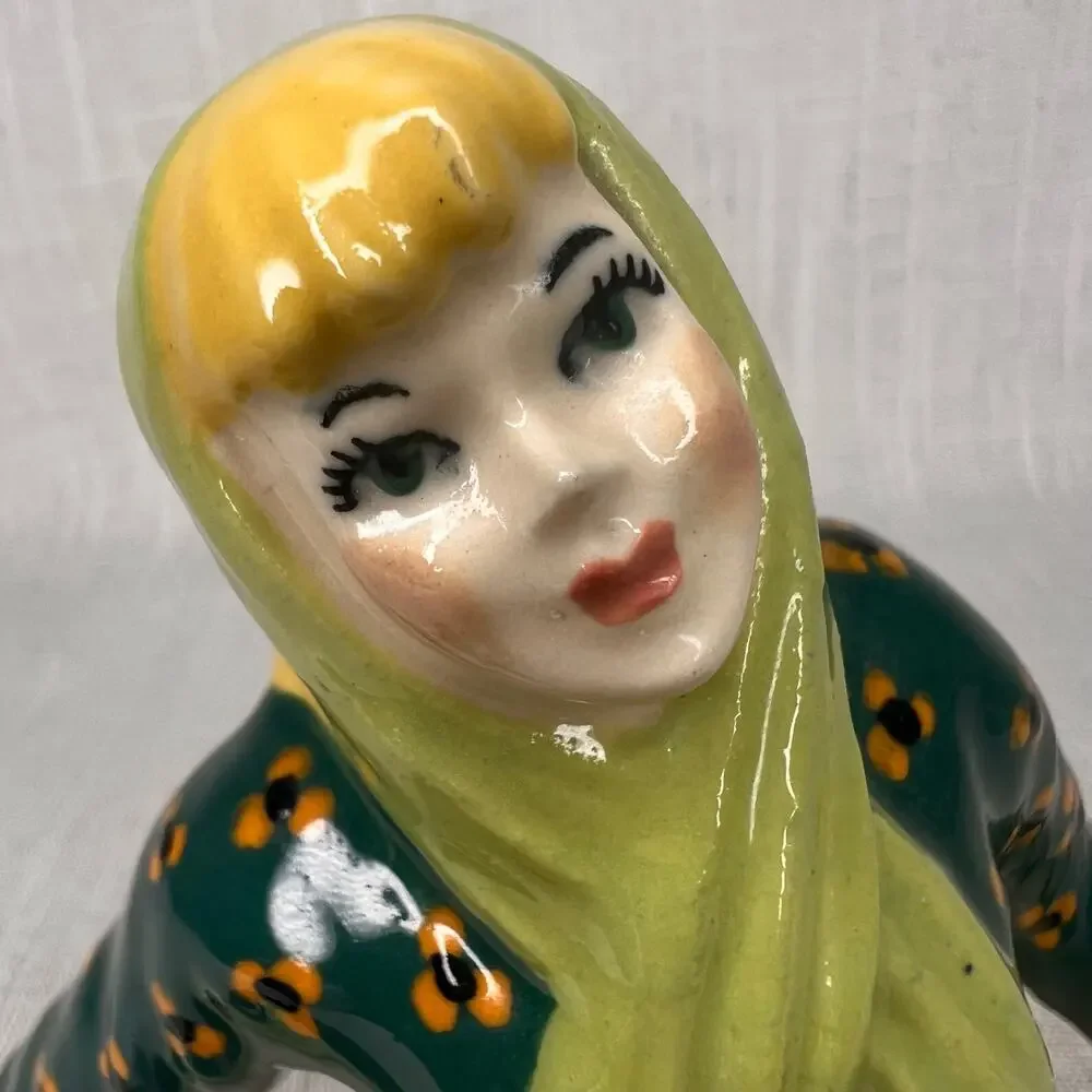 Vintage 40s Betty Harrington Ceramic Arts Studio Matchstick Girl Candleholder